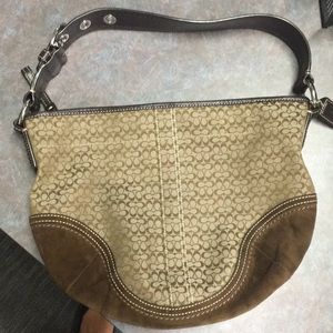 Coach Leather & Suede saddle bag